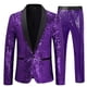 thumbnail image 1 of Ceisia Men's Slim Fit Sequin Shawl Collar Blazer & Trousers Set | Party & Performance Wear Gifts, 1 of 5