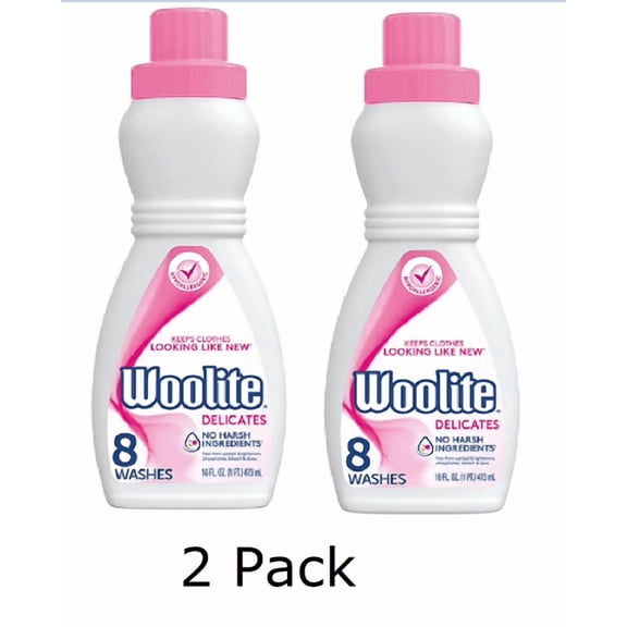 Woolite Delicates Hypoallergenic Hand & Machine Wash Liquid Laundry Detergent, 16 fl oz, 8 Loads, 2 Pack