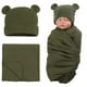thumbnail image 1 of Set de gorros para bebé PESAAT, algodón, 110 x 110 cm, color verde militar, 1 of 5