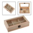 thumbnail image 3 of 2x Contenedores De Caja De Almacenamiento De Bolsitas De Té De Madera Con Tapa De Vidrio BLESIY  Caja de almacenamiento de bambú, 3 of 8