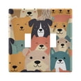 thumbnail image 2 of Haosy Light Switch Cover Plate 3 Gang Electrical Outlet Covers Colorful Cute Dogs Face Decorate Wall Plate 4.56”x4.48”, 2 of 8