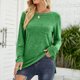 thumbnail image 4 of Moda mujer Casual sólido redondo manga larga suelta camiseta otoño blusa pulóver bolsillos Tops Pompotops  FGAJ4019, 4 of 8