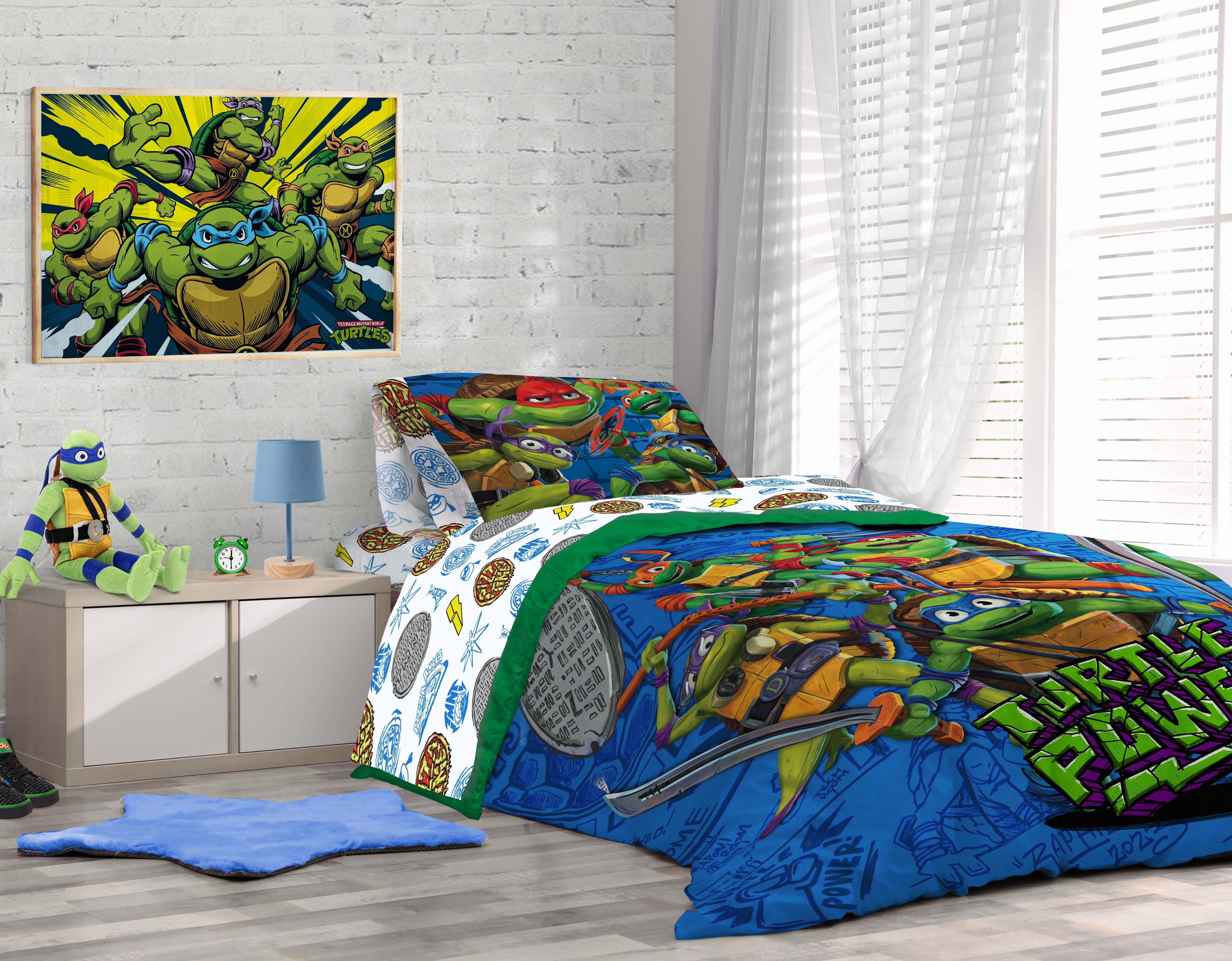 Nickelodeon TMNT Mutant Mayhem 7-Piece Full Bed Set, Teenage