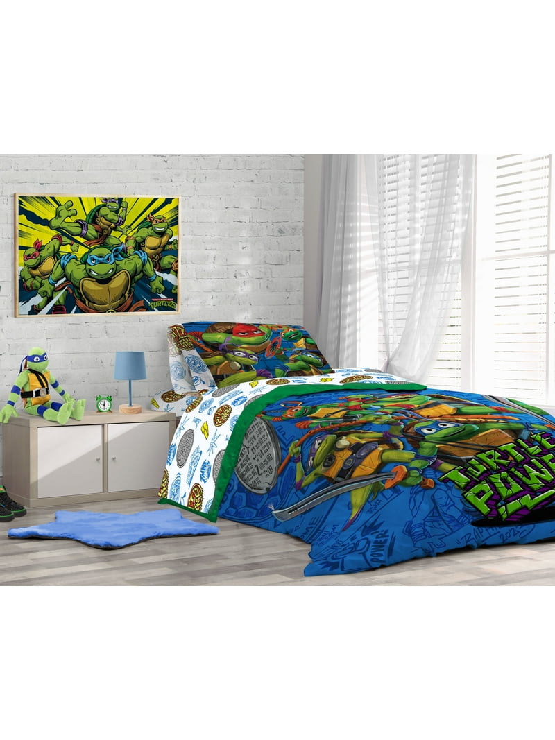 Nickelodeon TMNT Mutant Mayhem 7-Piece Full Bed Set, Teenage