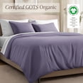 thumbnail image 4 of Bare Home Organic Cotton Duvet Cover Set - 400 Thread Count - Sateen Weave - King, Dusty Purple, 3-Pieces, 4 of 10