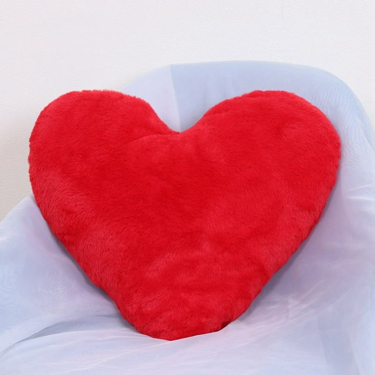 Heart Pillow for Valentine's Day, Shaggy Heart Shaped