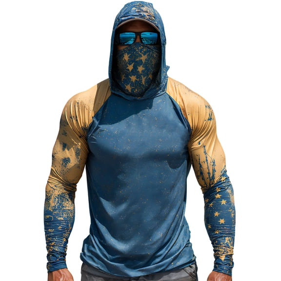 Men's UPF 50 Sun Protection Lightweight Hoodie Shirts Long Sleeve Fishing Shirt SPF UV Hiking Swim