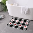 thumbnail image 7 of Non Slip Door Mat, Heart Black Buffalo Plaid Gingham Fast Drying Bath Tub Mats, Absorbent Bathroom Rugs Entrance Welcome Mat, Bath MatS for Tub, Floor, Home, Kitchen, Hotel,16x24in, 7 of 7