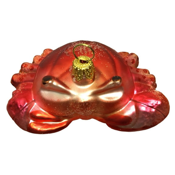 Red Crab Polish Glass Christmas Tree Ornament Sea Life Animal Made in Poland