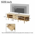 thumbnail image 2 of Oval TV Stand with 2 Drawers & Sliding Doors - Natural Wood Media Console, 2 of 17