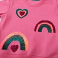 thumbnail image 3 of HILEELANG Toddler Girl Sweatshirts Rose Rainbow Heart Reversible Scales Applique Cotton Crewneck Pullover Tops Sweater Shirts 2T, 3 of 5