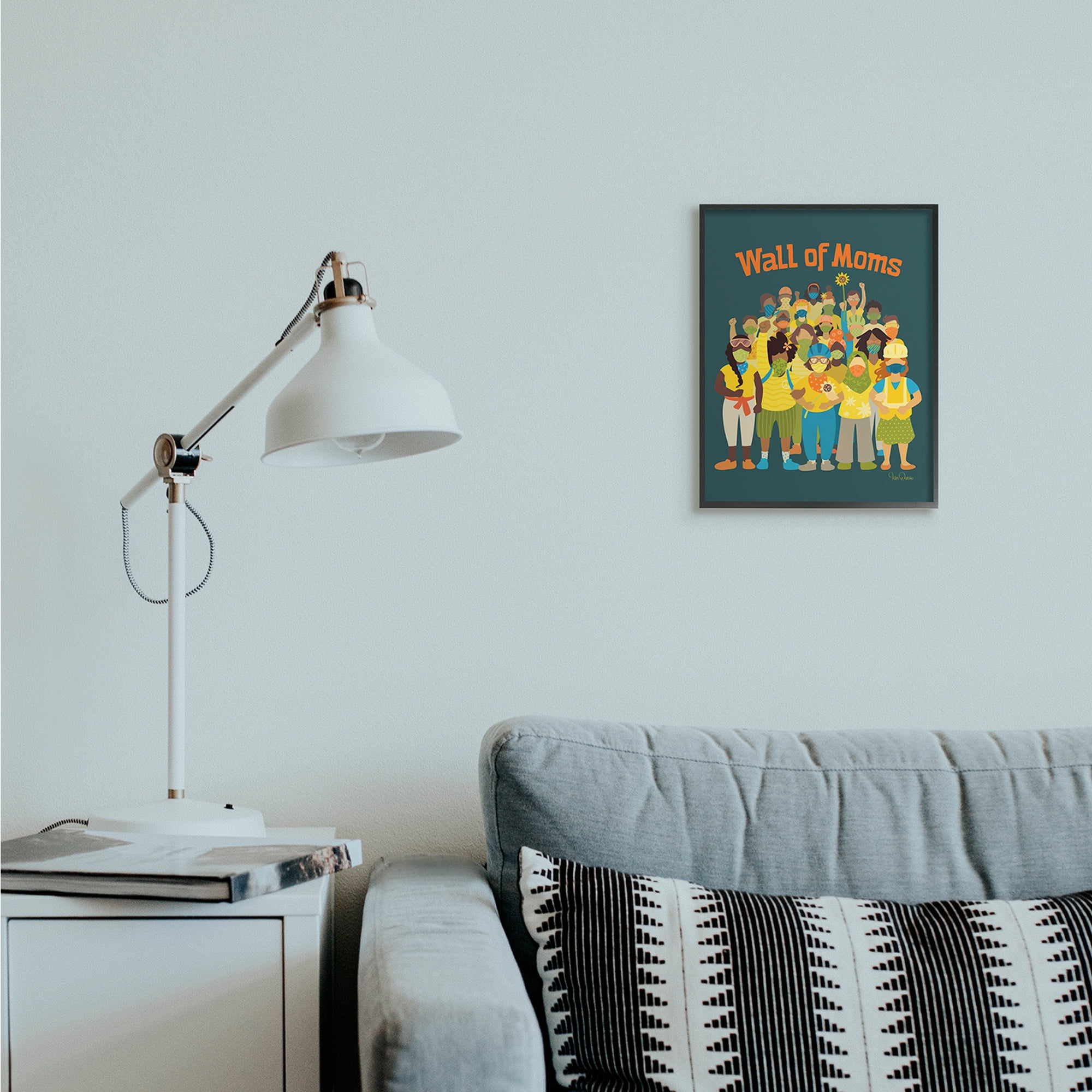Stupell Industries Wall of Moms Illustration Social Justice Statement Black Framed, 11 x 14, Design by Kris Duran