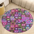 thumbnail image 6 of Crochet Blanket Granny Square Vintage Round Carpet Circle Rug Outdoor Patio Area Rug Washable Large Area Rugs Hallway Room Decor Fitness Mats, 6 of 8
