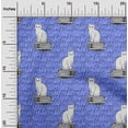 thumbnail image 2 of oneOone Cotton Jersey Bluish Violet Fabric Animal Cat With Text Texture Craft Projects Decor Fabric Printed By The Yard 58 Inch Wide, 2 of 4