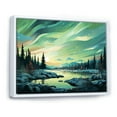 thumbnail image 2 of Designart "Minimalist Scenery Of The Northern Lights" Northern Lights Floater Framed Canvas Wall Art, 2 of 5