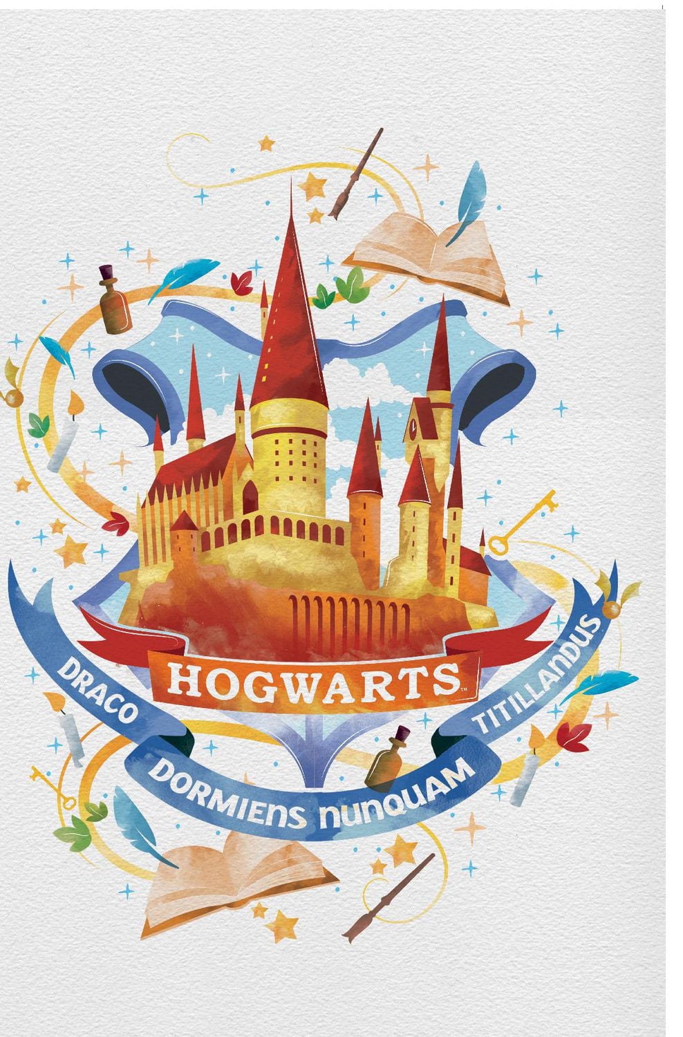 The Wizarding World: Harry Potter - Hogwarts Castle Charm Wall Poster, 22.375" x 34"