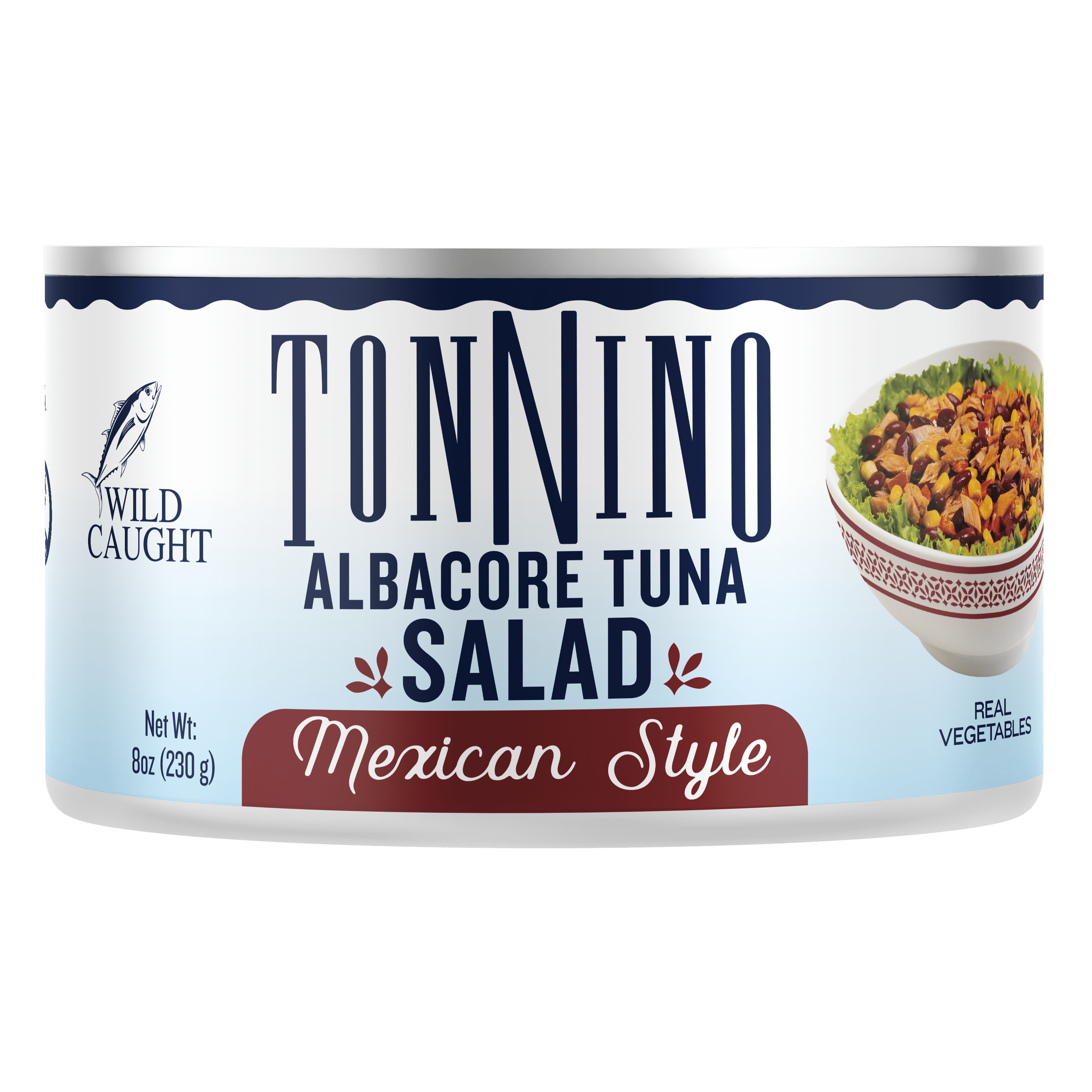 (4 pack) Tonnino Premium Albacore Tuna Salad Mexican Style with Beans, Peppers, and Sweet Corn, 8oz can, Gluten free