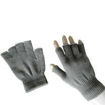 Yubnlvae Winter Thermal Half-Finger Gloves for Men Women - Touchscreen Knit Outdoor Sports Cycling Running (Unisex Coldproof) Under 5$, Grey, One Size