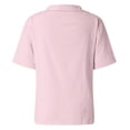 thumbnail image 5 of XMHJSMD Women's Mid Sleeved V Neck All Solid Color Oversized Loose Shirt T Shirt(Pink,M), 5 of 5