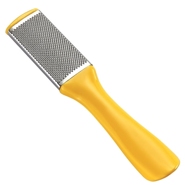 Seitruly Lima para pies, eliminación de callos de piel muerta de acero inoxidable, raspador de mango de plástico, belleza de pedicura portátil Cuidado de los pies Amarillo Seitruly CE000537-02