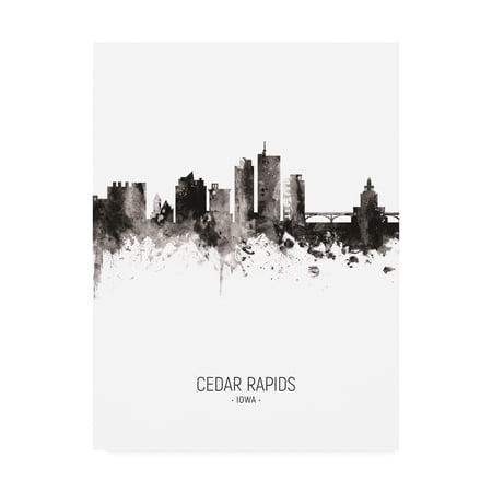 Trademark Fine Art 'Cedar Rapids Iowa Skyline Portrait II' Canvas Art by Michael Tompsett
