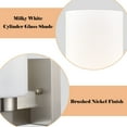 thumbnail image 3 of Moose Modern 2-Light Brushed Nickel Dimmable LED Indoor Wall Sconces with Frosted Glass, 3 of 7