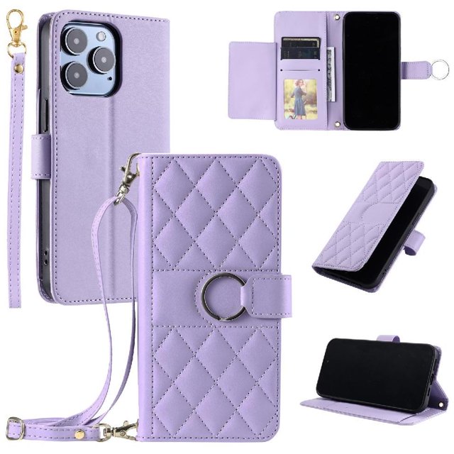 Funda tipo billetera GANGXUN para iPhone 13 Pro – Tapa abatible con correa para mujer