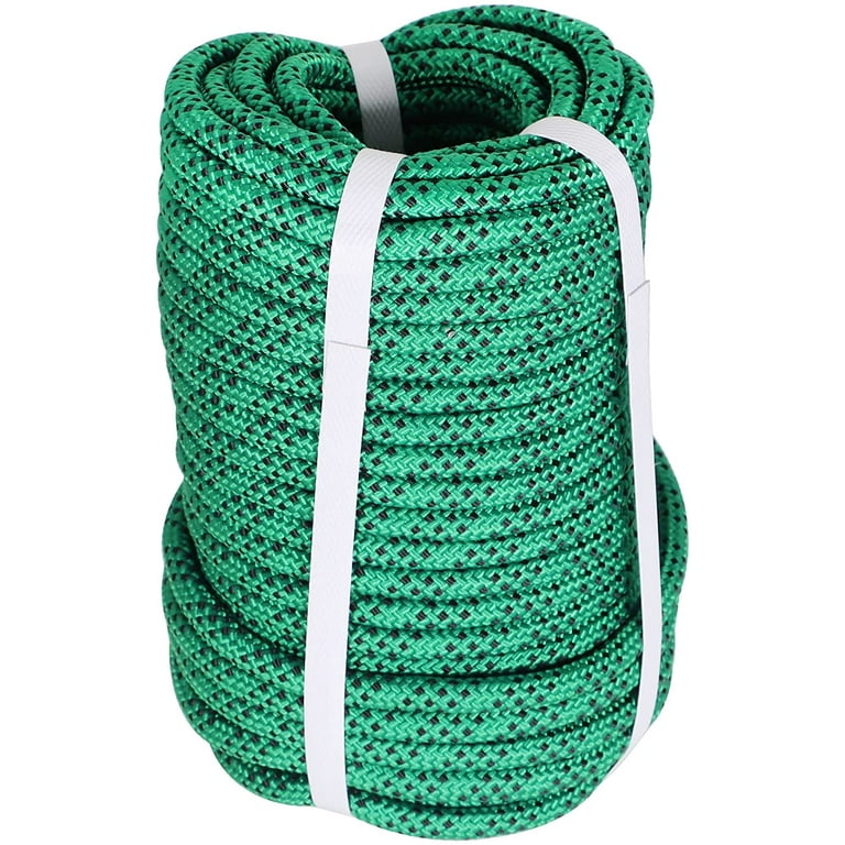 3/8 Inch 100 Feet Braided Rope 3520 LBS High Strength Polyester Rope Tree  Work Rope for Swing Camping 