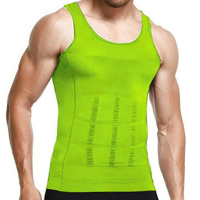 Men's Chest Back Lifting Shapewear Top - Slimming, Nylon Spandex, Round Neck - Daily Wear & Bodybuilding