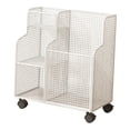 thumbnail image 3 of Estante de almacenamiento con ruedas para esterilla de yoga, organizador de suministros para mancuernas, hogar Blanco, 3 of 8