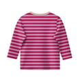 thumbnail image 4 of TQWQT Girls Striped 3/4 Sleeve Shirt Fall Trendy Girls Tops Size 10-12 Shirt Cute Crew Neck Tee Shirt Kids Tween Girls Clothes Hot Pink 9-10 Years, 4 of 4