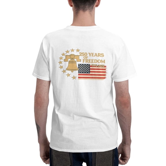 USPEED Liberty Bell 250 Years of Freedom 1776-2026 American Flag Patriotic Graphic T-Shirt, USA 250th Founding Anniversary Short Sleeve Crewneck Casual Tee for Men Women