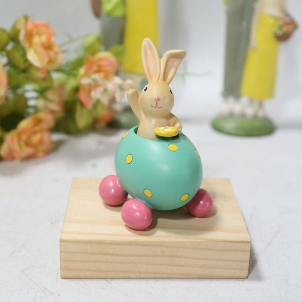 Adorable figurita de de Pascua, estatua , modelo de Animal coleccionable de resina para oficina, , vacaciones, interior, Verde Soledad Estatua del conejito de Pascua