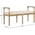 thumbnail image 5 of SAFAVIEH Raiden Linen Rustic Oak Bench Beige /Rustic Oak, 5 of 7