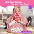 thumbnail image 5 of Fulsmile 2.5Ft Bean Bag Chair for Kids with Memory Foam Filling Kid Beanbag Chair Detachable Soft Cover for Bedroom Living Room, Stripe Pink, 5 of 7