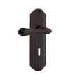 thumbnail image 1 of Nostalgic Warehouse Deco Plate Privacy with Keyhole Fleur Lever in Timeless Bronze, 1 of 3