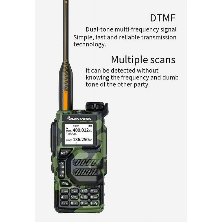 Quansheng UV-K5 5W Dual Band Portofoon - AM/FM Radio, 200 Kanelen, 20-1000MHz Ontvangst, NOAA Weer, Snel Kopiëren, Type-C - voor Outdoor, Kamperen en Reizen (grijs