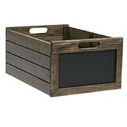 Large Dark Oak Wood Chalkboard Crate - 12" W x 17"D x 8"H