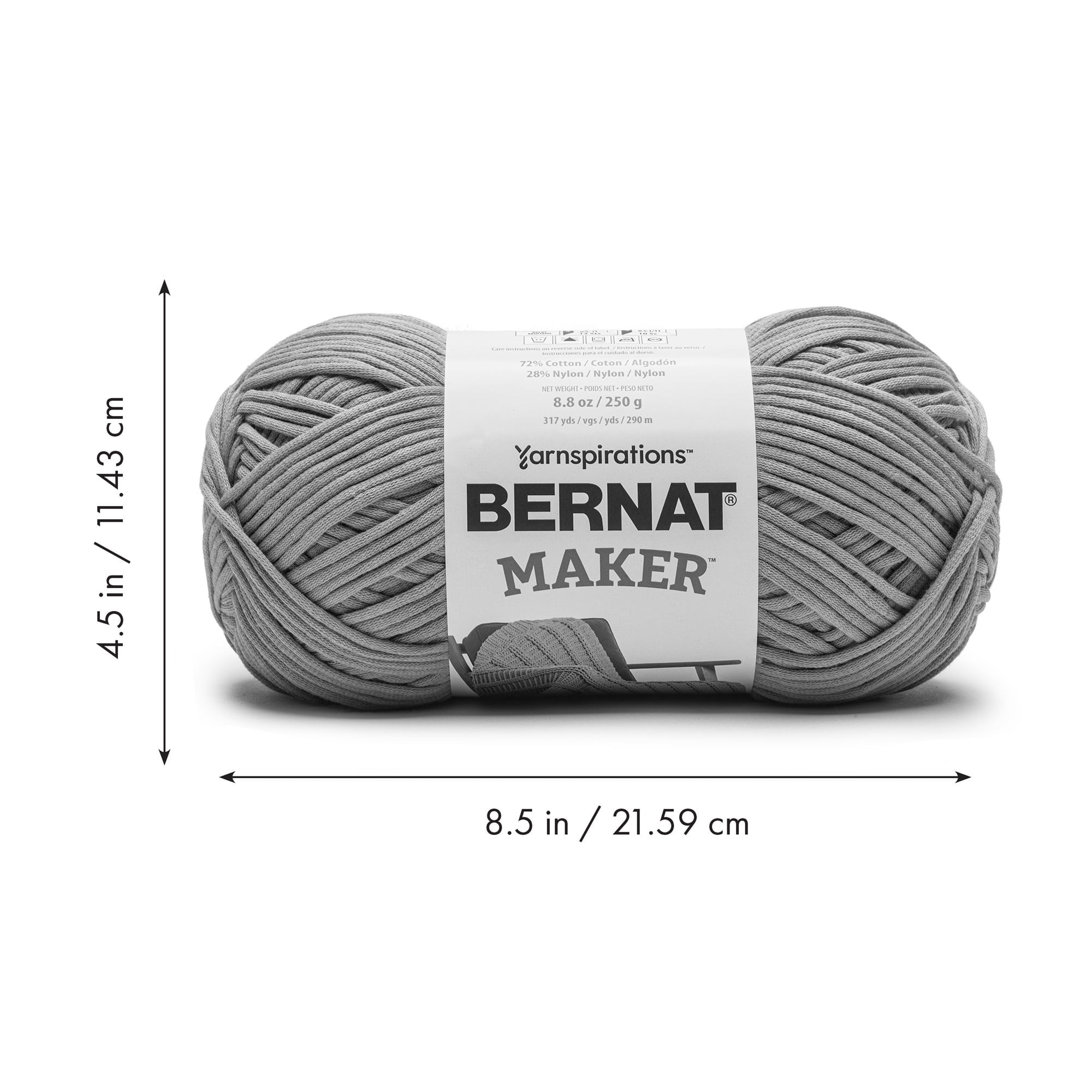 Bernat® Maker™ #5 Bulky Cotton Yarn, Clay 8.8oz/250g 317 Yards (2 Pack)
