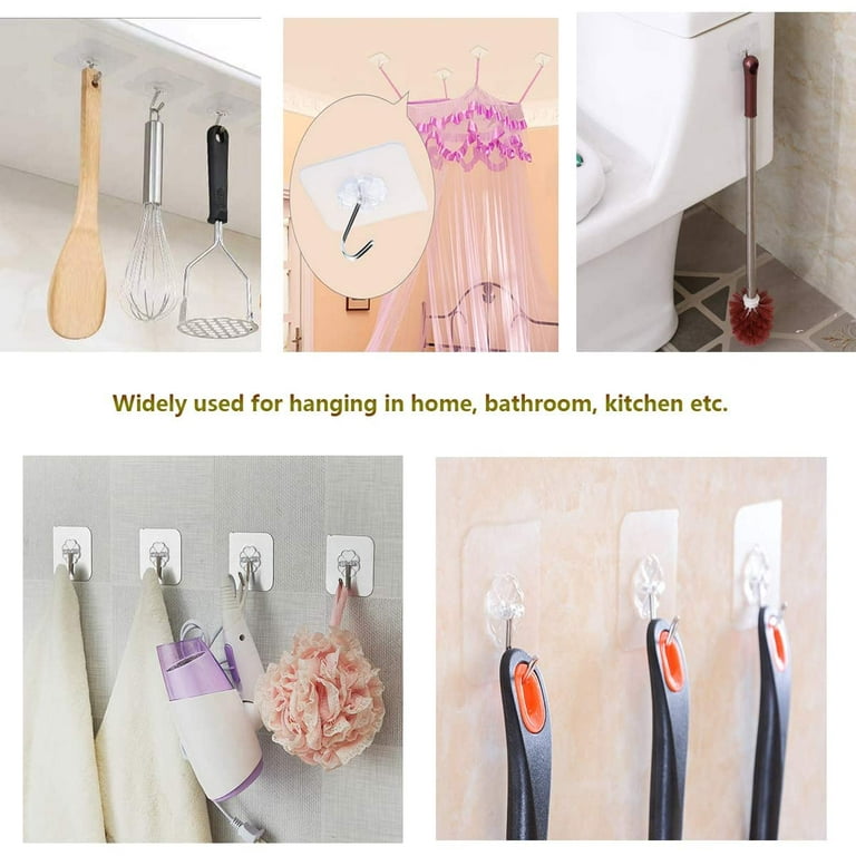 6 Pcs ABS Wall Sticky for Hanging Heavy Duty Small Hooks Bathrooms