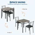 thumbnail image 3 of 3 Piece Modern Dining Table Set for 2, Space Saving Kitchen Table and Chairs with Sturdy Steel Frame, Ideal for Small Space, Apartment, Dining Room, Studio, Grey, 3 of 9