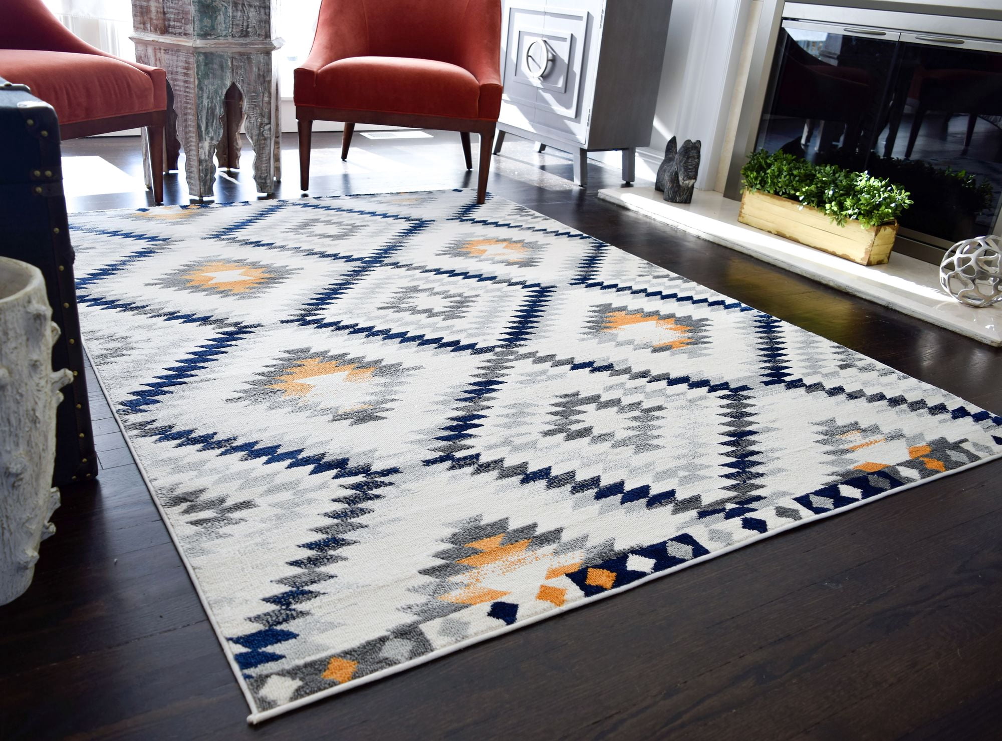 Soleil BR30A Kilim Gold Tribal Moroccan ivory Area Rug, 3'x5'