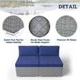 thumbnail image 6 of EAGLE PEAK 2 Piece Outdoor Armless Wicker Sofa Set with Removable Cushions, Dark Blue, 6 of 8