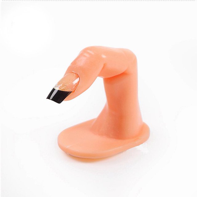 Nail Art Model UV Gel Fake Finger Training Display Falsas puntas con parche de uñas Ygjytge Cuidado Belleza