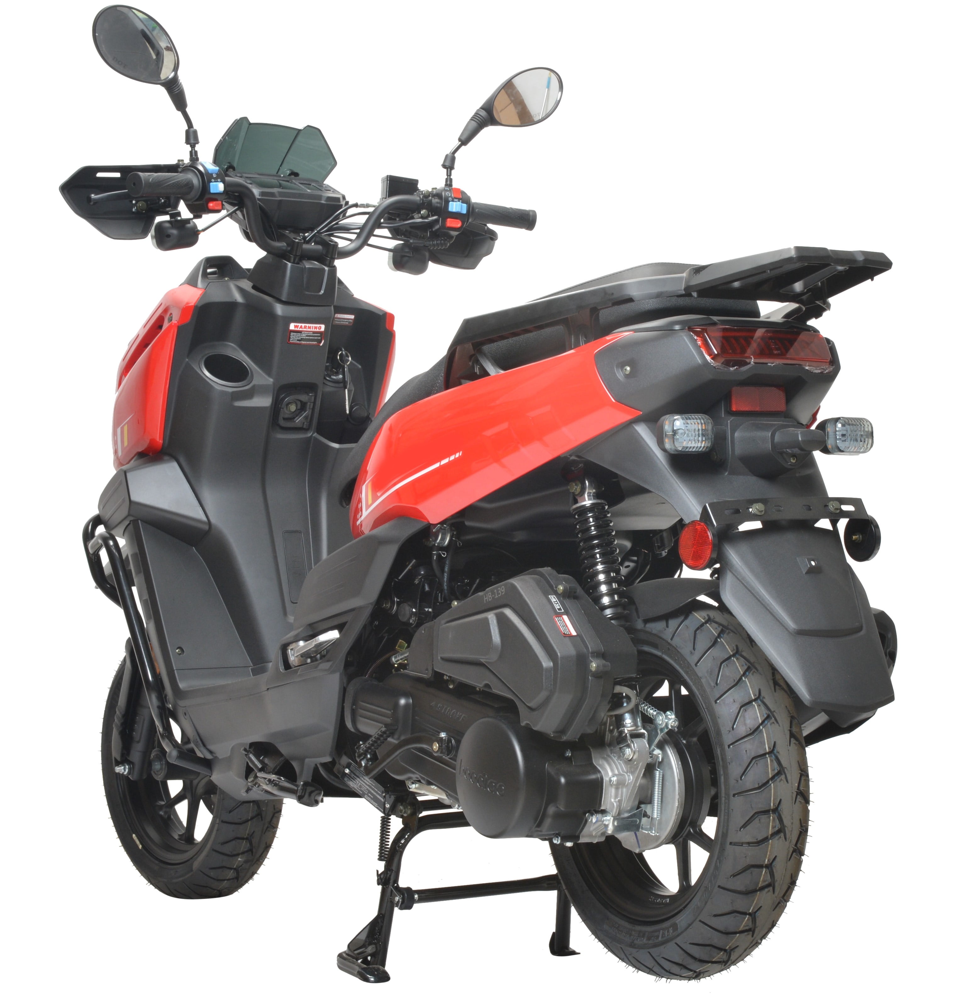 HHH Tank 150 Moped Gas Scooter 150cc Motorcycle Automatic Adult Bike with 12" Aluminum Wheels-White