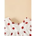 thumbnail image 5 of Coduop Toddler Baby Girl Summer Dress Ruffle Dots Print Kids Casual Party Dresses with Headband, 5 of 8