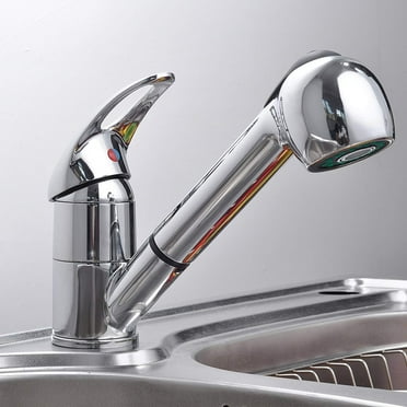 Extendable Kitchen Sink Faucet with Pull Out Hand Shower 360° Swivel Spout Single Lever Mixer Tap Brass