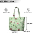 thumbnail image 4 of Frog Nature Travel Tote, Forest Green Frog Cartoon Print Weekender Duffel Bag, Plant and Flower Pattern Multipurpose Bag for Women, 4 of 5