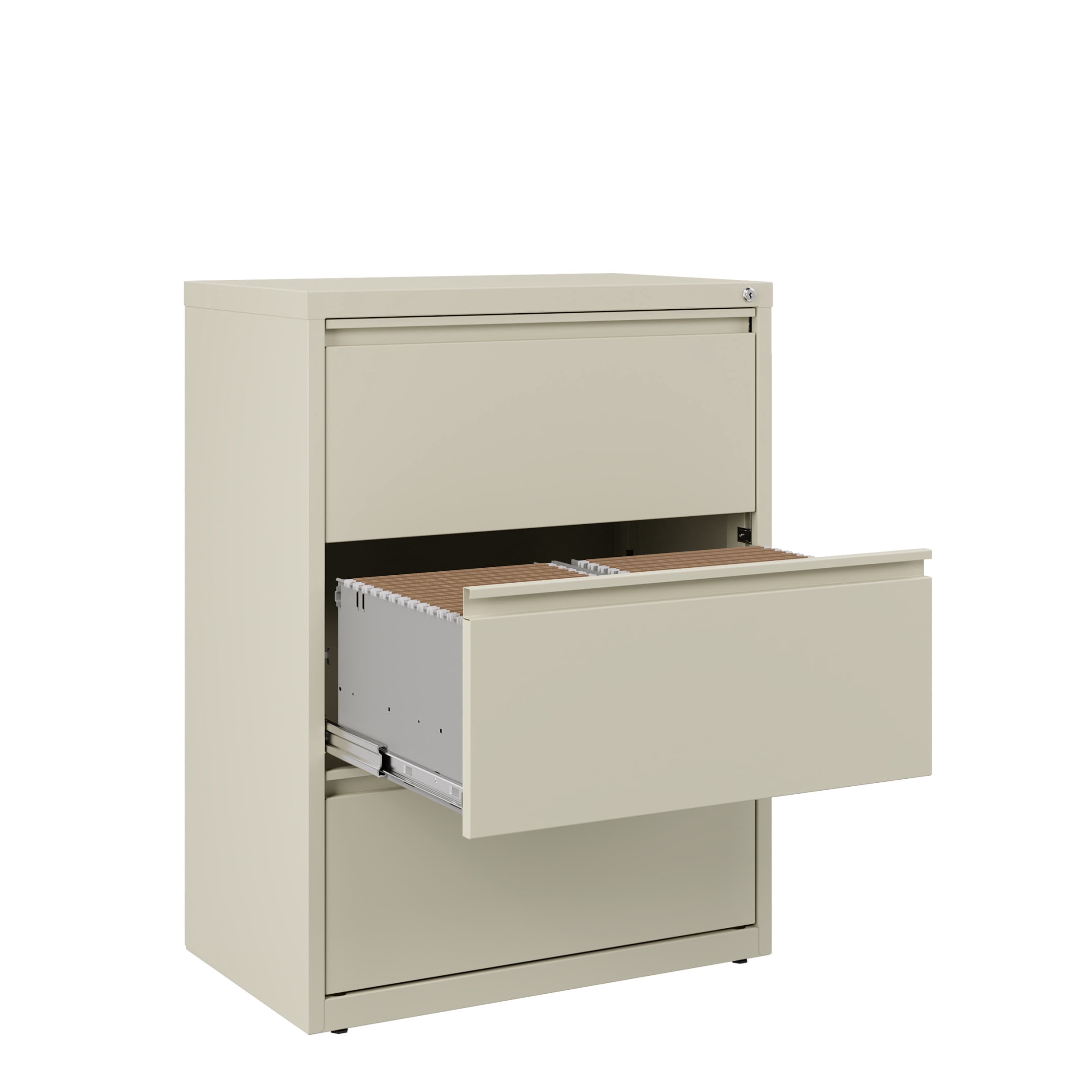 Hirsh 30 Inch Wide 3 Drawer Metal Lateral File Cabinet for Home and Office, Holds Letter, Legal and A4 Hanging Folders, Putty