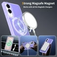 thumbnail image 4 of Asuwish Phone Case for Samsung Galaxy S25 Edge 5G Tempered Glass Screen Protector Magnetic Folding Stand Frosted Translucent Rugged Shockproof Protective Cell Cover S25Edge 6.66 2025 Women Men Purple, 4 of 7